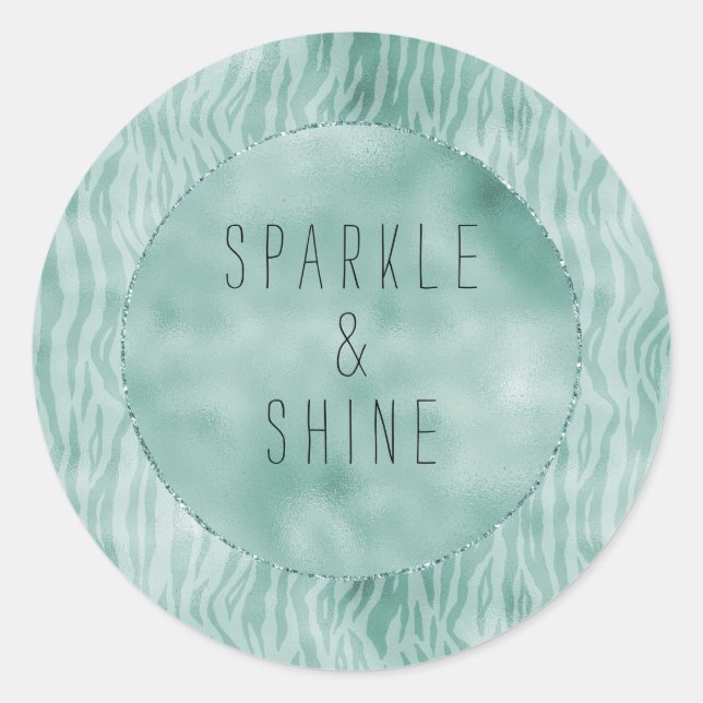 Adesivo Redondo impressão bonito de hortelã (Frente)