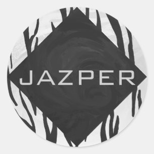 Adesivo Redondo Impressão branco e preto monograma