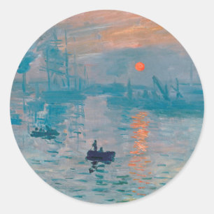 Adesivo Redondo Impressão Clausto sunrise impressionista