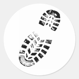 Adesivo Redondo impressão da bota