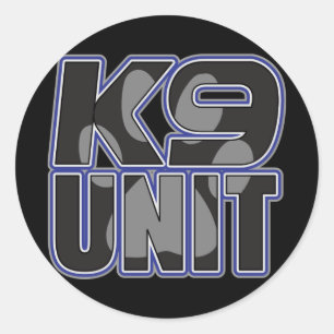 Adesivo Redondo Impressão da pata da unidade da polícia K9