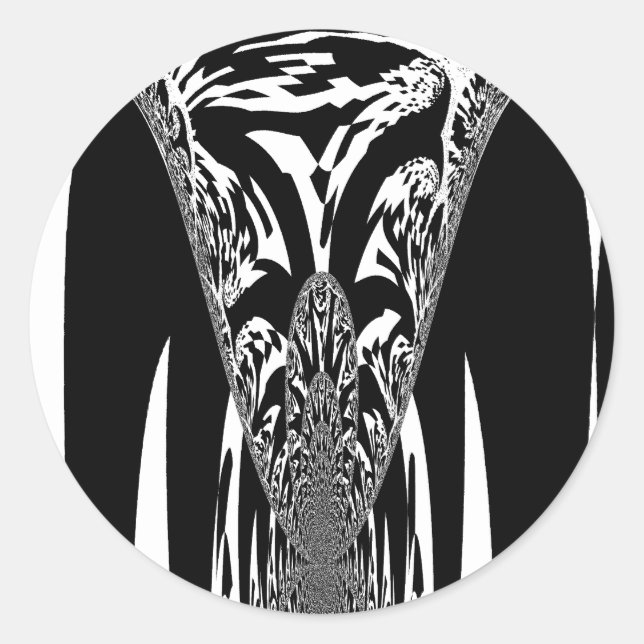 Adesivo Redondo Impressão de Abstrato de arte africana (Frente)