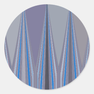 Adesivo Redondo Impressão de Arte Chevron Azul, Roxo e Cinza