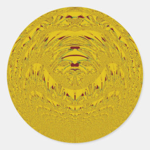 Adesivo Redondo Impressão de Arte de Leão ouro