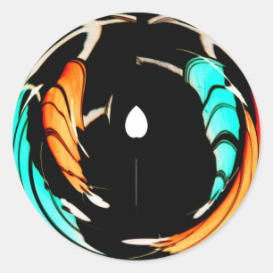 Adesivo Redondo Impressão de Arte de Padrão Tradicional Africano