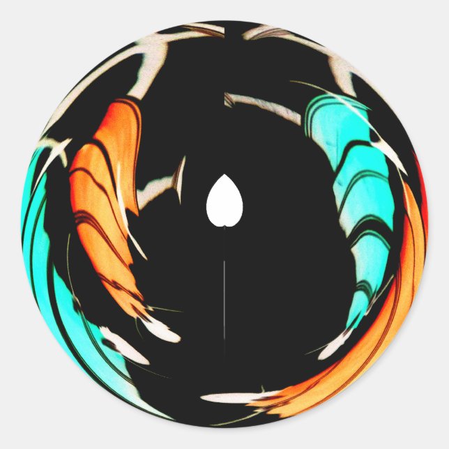 Adesivo Redondo Impressão de Arte de Padrão Tradicional Africano (Frente)