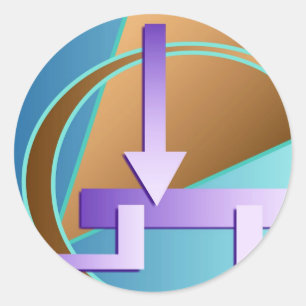 Adesivo Redondo impressão de arte digital "Diagrama de Circuito"