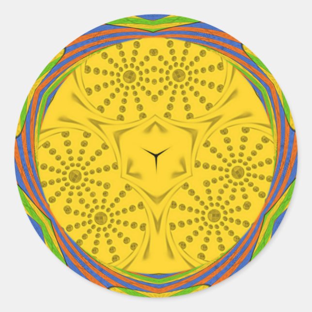 Adesivo Redondo Impressão de arte egípcia com Design de quadros ch (Frente)