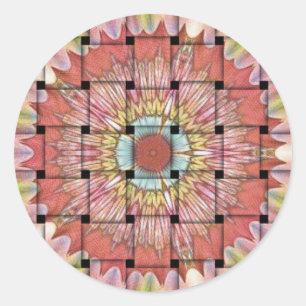 Adesivo Redondo Impressão de Arte Inspirada Africano - Design de T