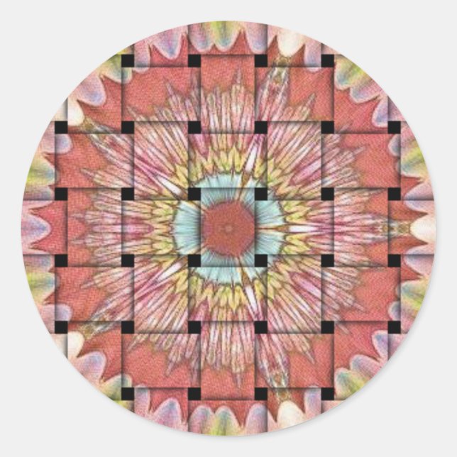 Adesivo Redondo Impressão de Arte Inspirada Africano - Design de T (Frente)