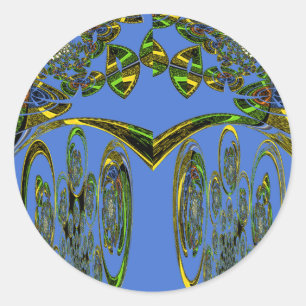 Adesivo Redondo Impressão de Arte Iridescente com Design Abstrato