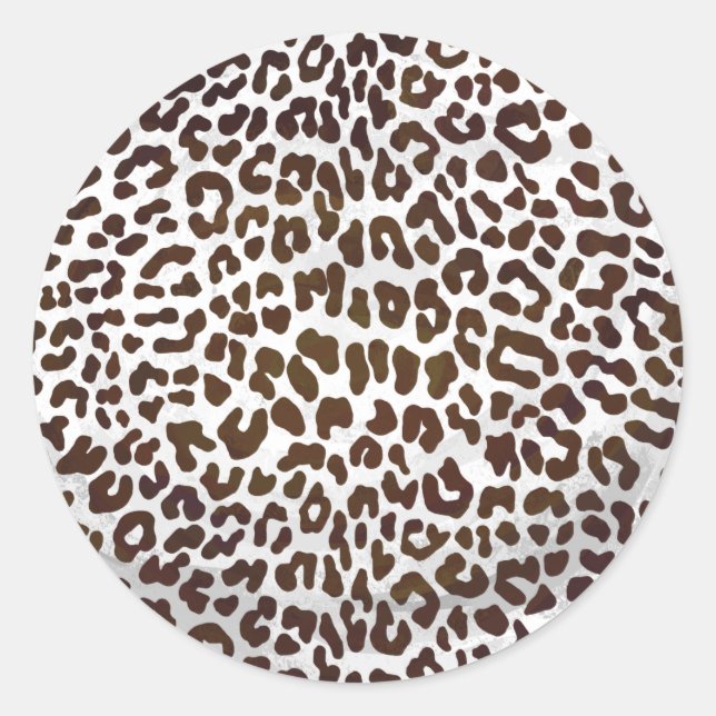 Adesivo Redondo Impressão de Chocolate Leopardo (Frente)
