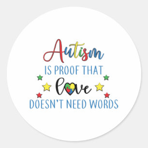 Adesivo Redondo Impressão de Consciência do Autismo