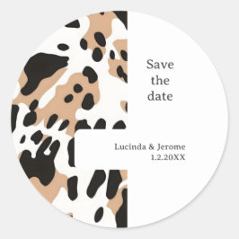 Adesivo Redondo impressão de fazenda de Casamento de  Salve a data