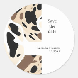Adesivo Redondo impressão de fazenda de Casamento de  Salve a data
