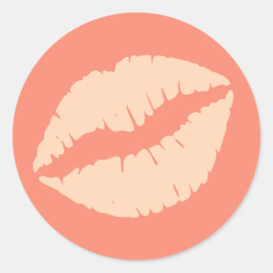 Adesivo Redondo Impressão de Ginger e Peach Puff Lipstick
