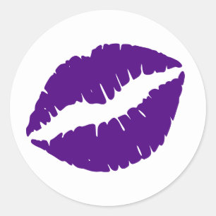 Adesivo Redondo Impressão de Lipstick