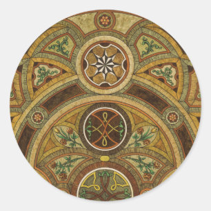 Adesivo Redondo Impressão de madeira decorativa antiga