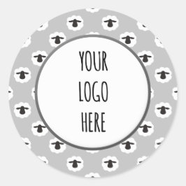 Adesivo Redondo Impressão de Ovinos / Artista Fibra Seu Logotipo