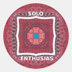 Adesivo Redondo Impressão de Padrão de Cultura Sindhi Tradicional