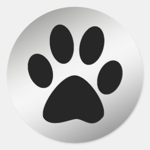 ADESIVO REDONDO IMPRESSÃO DE PÁGINA PRETA NA PRATA