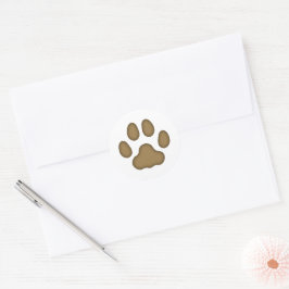 Adesivo Redondo Impressão De Pata De Gato - Preto (Castanho)
