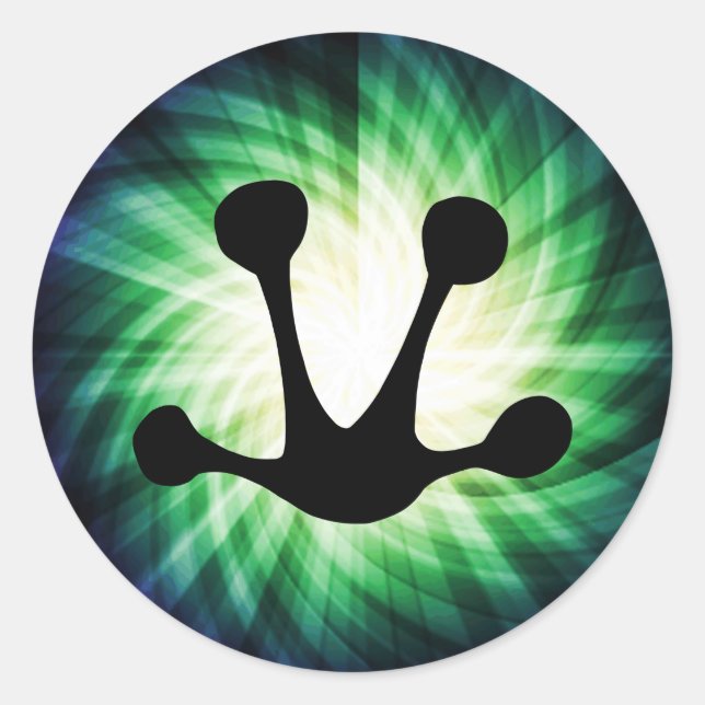 Adesivo Redondo Impressão de Pé do Sapo brilhante (Frente)