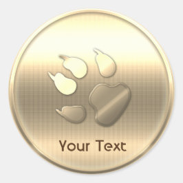 Adesivo Redondo Impressão de Pet Cachorro Dourado Personalizável A