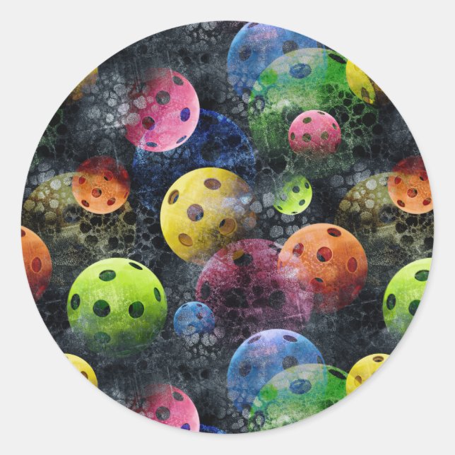 Adesivo Redondo Impressão de picleball (Frente)