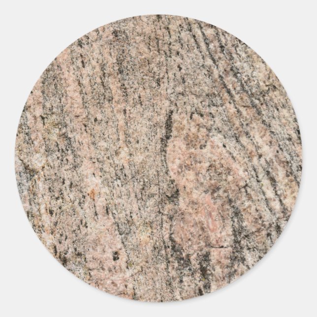 Adesivo Redondo Impressão de Sedimentos Granito Rosa e Preto (Frente)