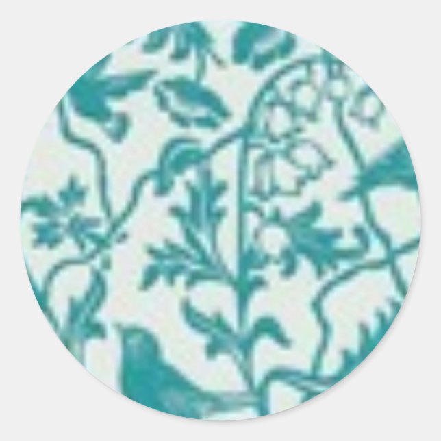 Adesivo Redondo Impressão de Teal - Adicionar Palavras para Person (Frente)