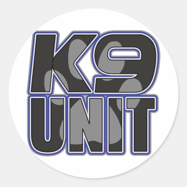 Adesivo Redondo Impressão de Via de Unidade K9 da Polícia (Frente)