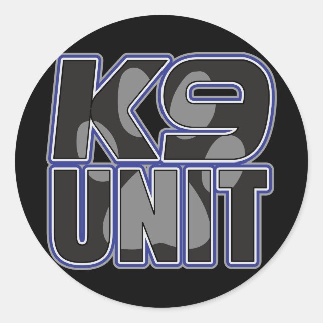 Adesivo Redondo Impressão de Via de Unidade K9 da Polícia (Frente)