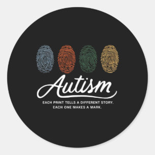 Adesivo Redondo Impressão Digital Autismo Cada Impressão diz uma R