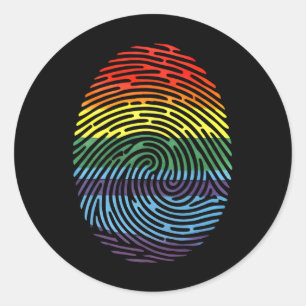 Adesivo Redondo Impressão digital LGBTQ Orgulho Gay Lésbica Orgulh