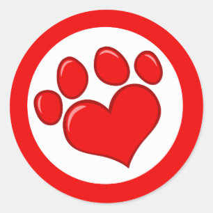 Adesivo Redondo Impressão do Amor - Animais Causa Amor Branco Ver