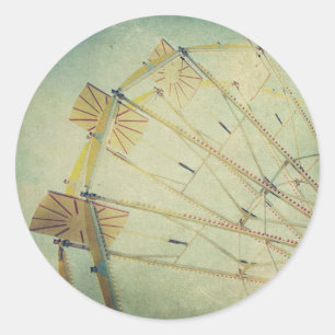 Adesivo Redondo Impressão do vintage da roda de Ferris