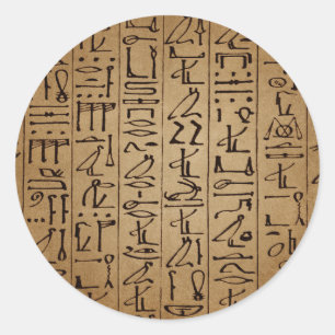 Adesivo Redondo Impressão egípcio do papel dos Hieroglyphics do