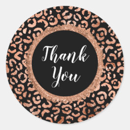 Adesivo Redondo Impressão em Animais Leopardo Chic Preto