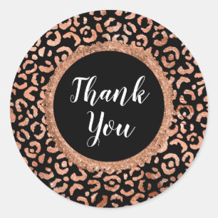 Adesivo Redondo Impressão em Animais Leopardo Chic Preto