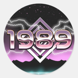 Adesivo Redondo Impressão fotográfica eletrônica de 1989