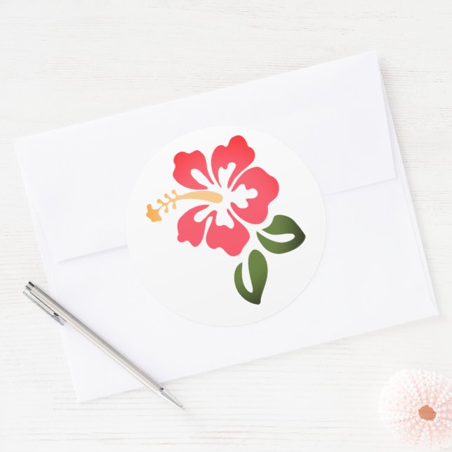 Adesivo Redondo Impressão havaiano (Envelope)