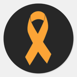 Adesivo Redondo Impressão Múltipla Esclerose Ms Orange Ribbon