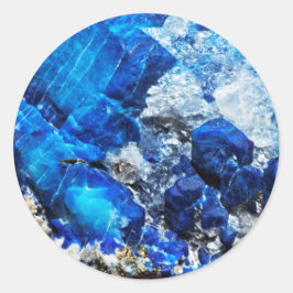 Adesivo Redondo Impressão Na moda Natural Bright Aqua Blue Geode S