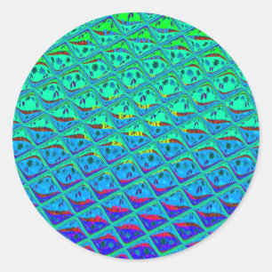 Adesivo Redondo Impressão Oceanic Mermaid: design de arte de padrã