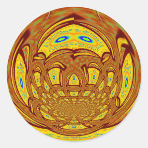 Adesivo Redondo Impressão ouro Amarelo De Luvas De Beisebol