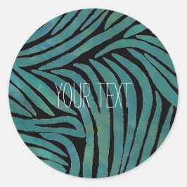 Adesivo Redondo Impressão Teal Zebra
