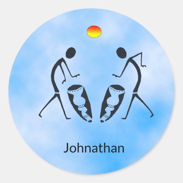 Adesivo Redondo Impressionante Africano Drumming iPhone / iPad cas (Frente)