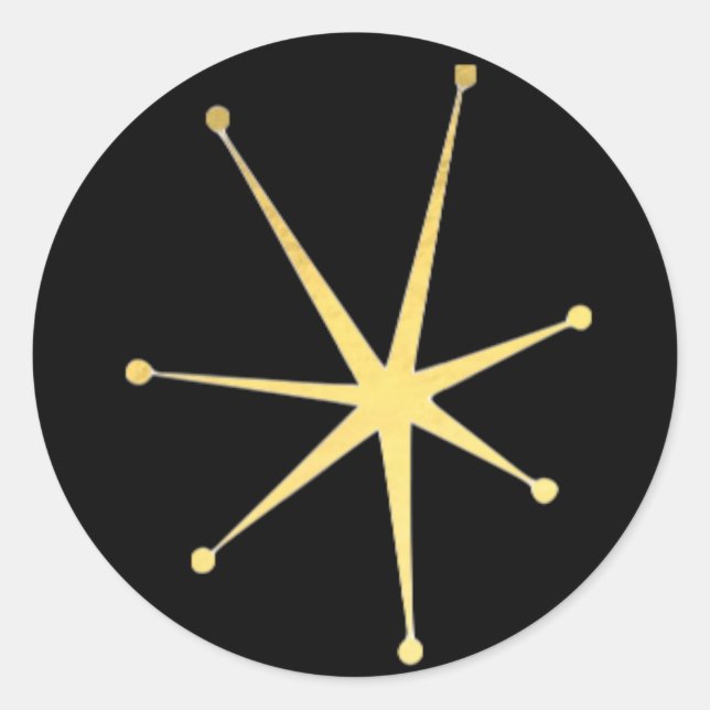 Adesivo Redondo Impressionante Dourado Impressionante Retro Glamor (Frente)