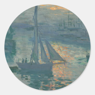 Adesivo Redondo Impressionante Marinho Monet Sunrise